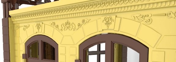 Домик для кукол Замок Принцессы 2 этажа бежевый