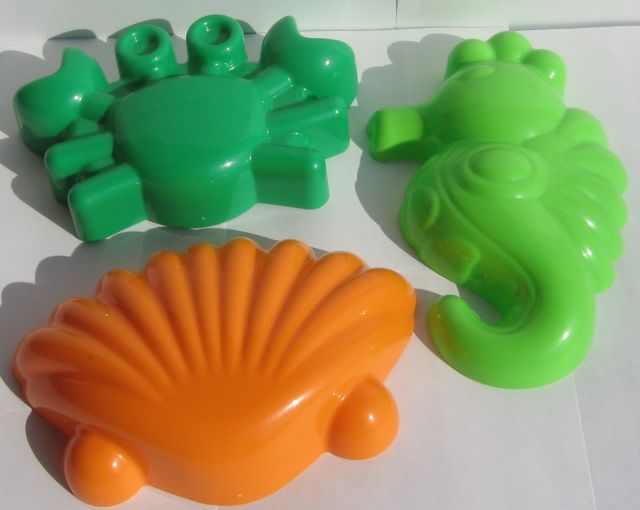 Формы для песка: краб, морской конек, ракушка Формы для песка: краб, морской конек, ракушка
