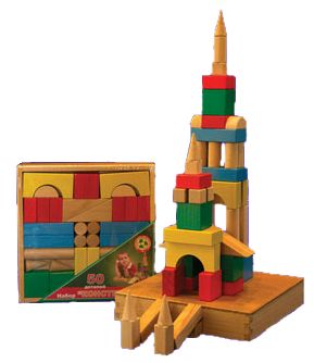 Деревянный конструктор 50 деталей Деревянный конструктор 50 деталей