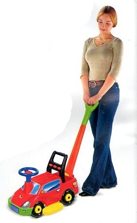 Машинка каталка Пикап с ручкой и сигналом