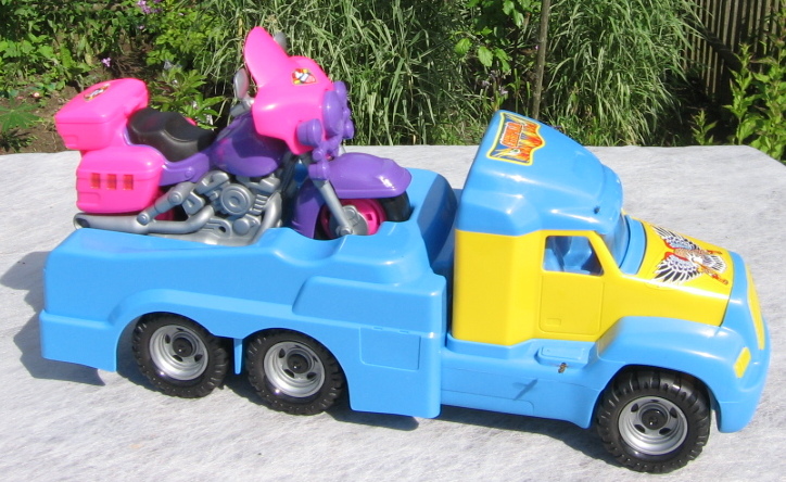 Детский эвакуатор с мотоциклом Харлей