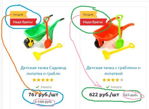 Как обозначены товары со скидкой в каталоге Как обозначены товары со скидкой в каталоге