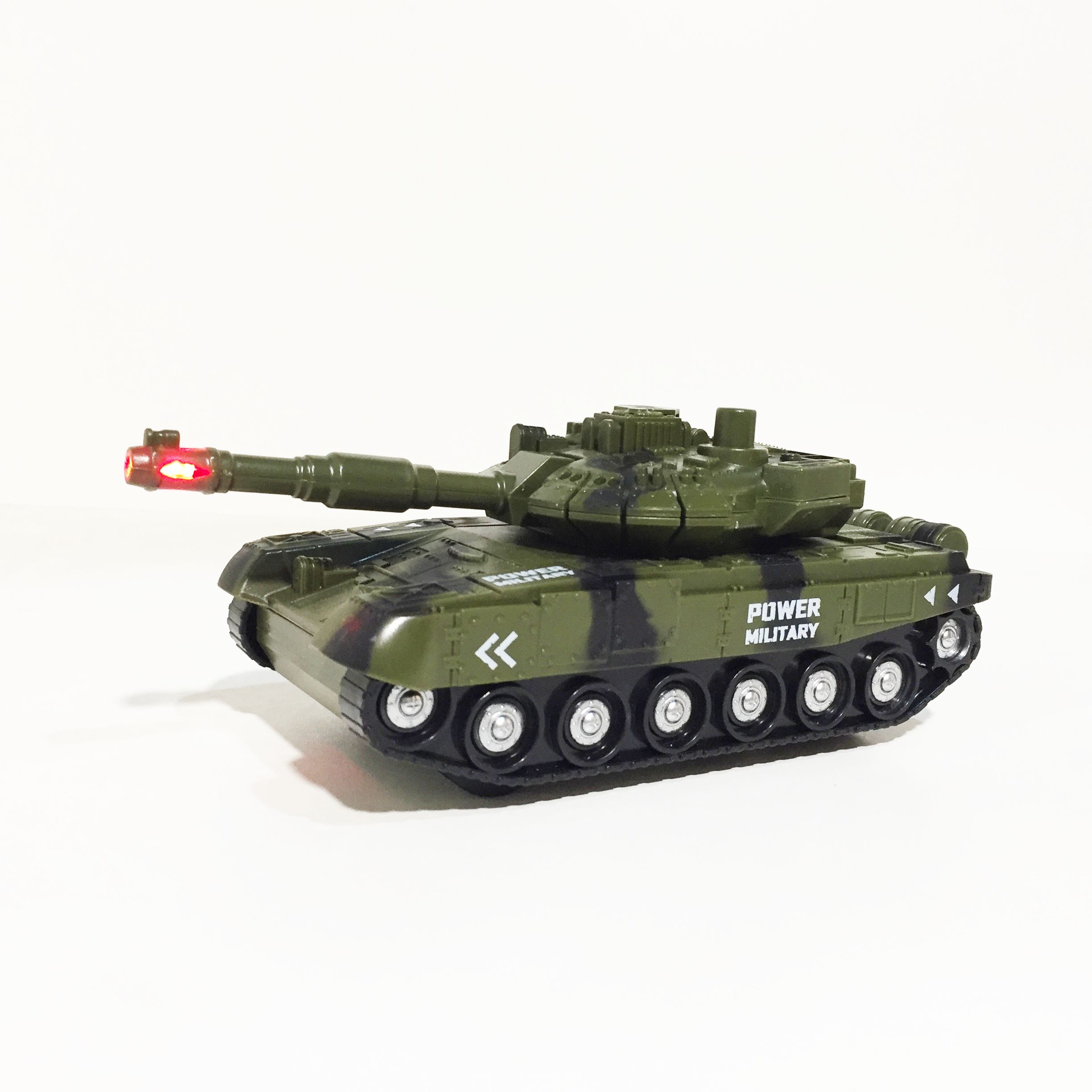 Детский игрушечный танк со звуком и светом и динамо-инерционным механизмом -21 см