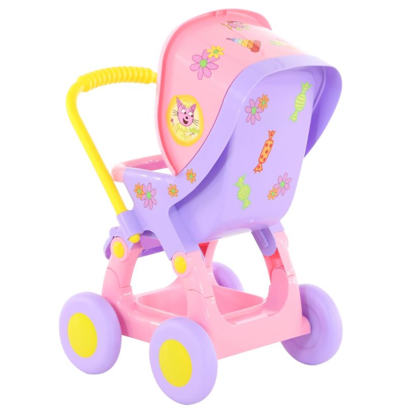 Игрушечная коляска прогулочная Три кота фиолетовая