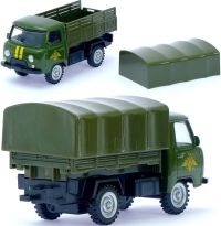 Игрушечная военная машинка Уаз 452 с тентом ВС 10 см