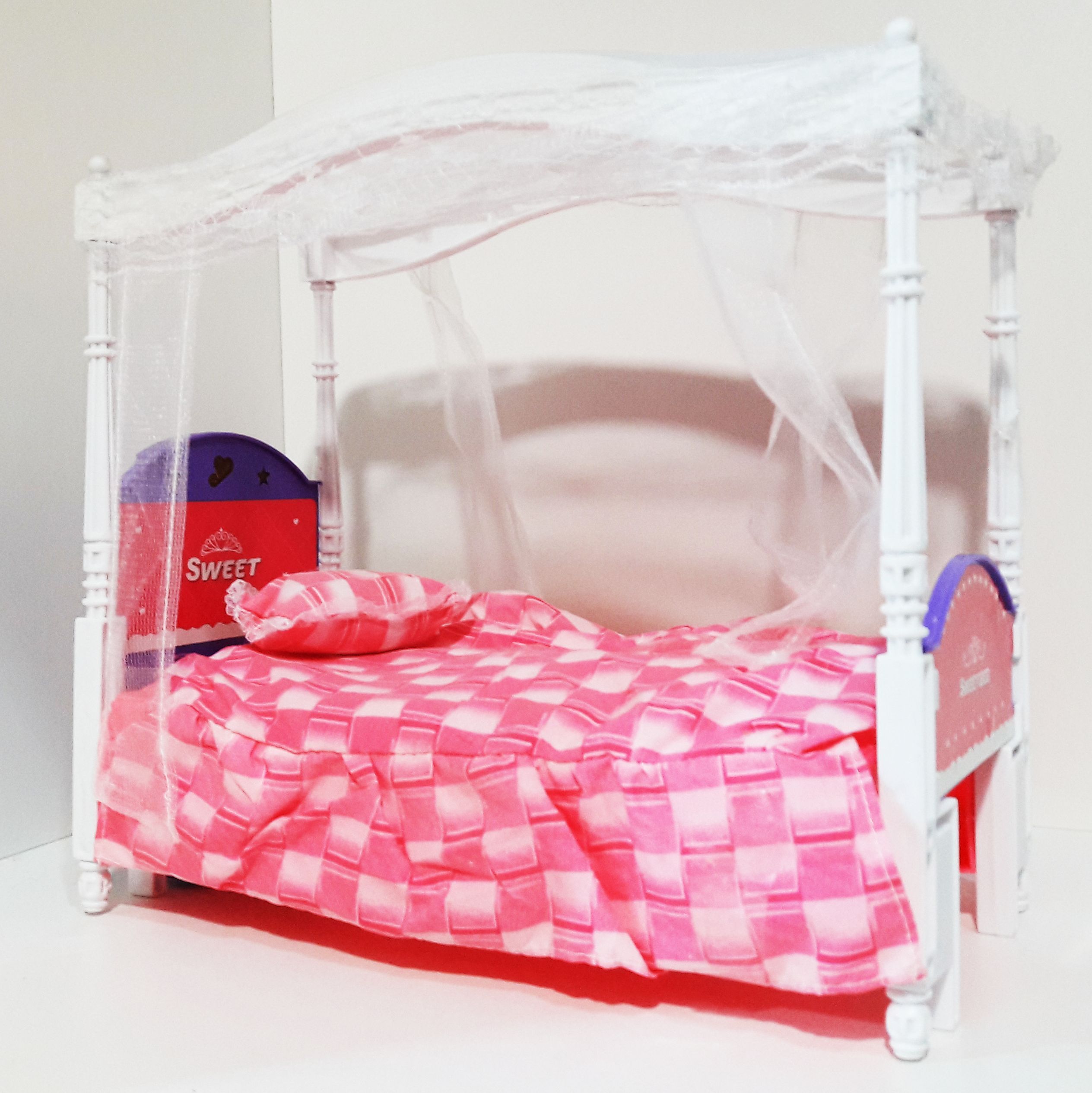 Кроватка со звуком для кукольного домика для кукол ростом 26-29 см