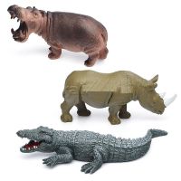 Игрушки животные Африки бегемот, носорог, крокодил- 3 шт. Игрушки животные Африки бегемот, носорог, крокодил- 3 шт.