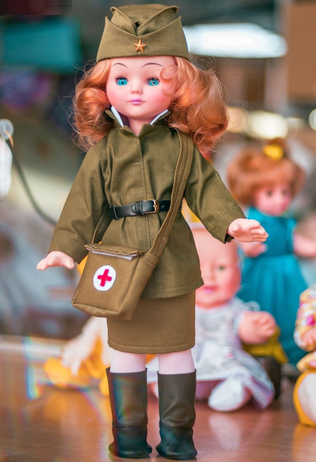 Кукла в военной форме. Кукла Катюша Иваново. Кукла санитарка. Кукла «санитарка», 30 см.