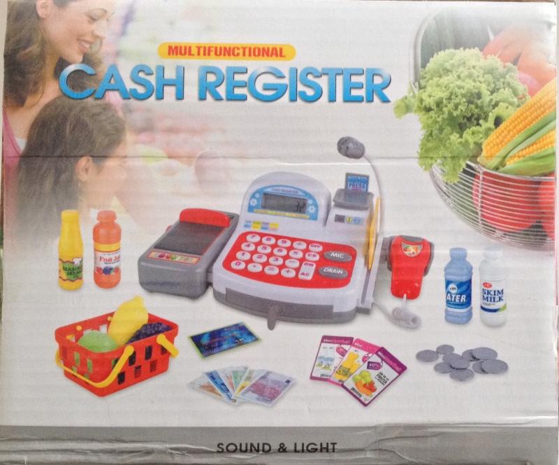 Игрушечная касса. Касса с микрофоном и набором продуктов