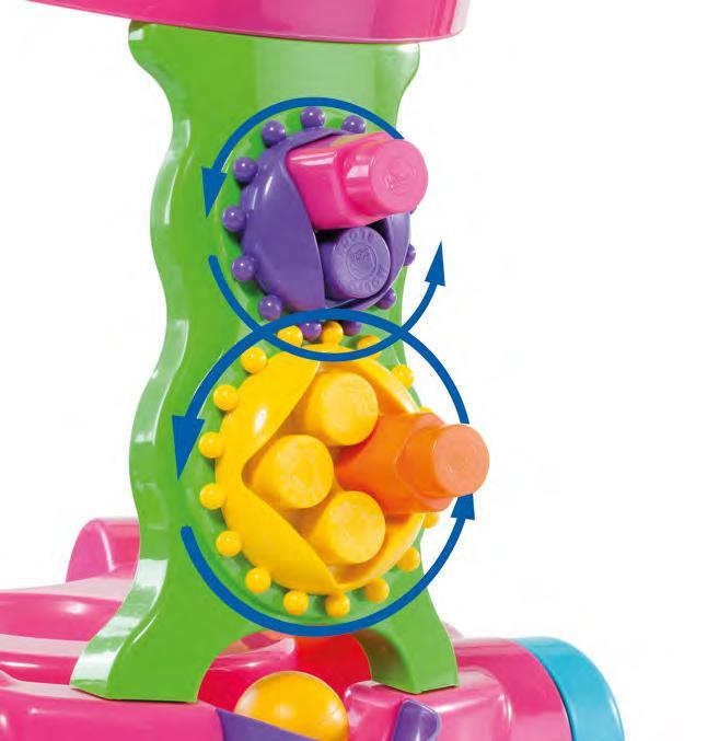 Детские ходунки игровой центр с конструктором розовые