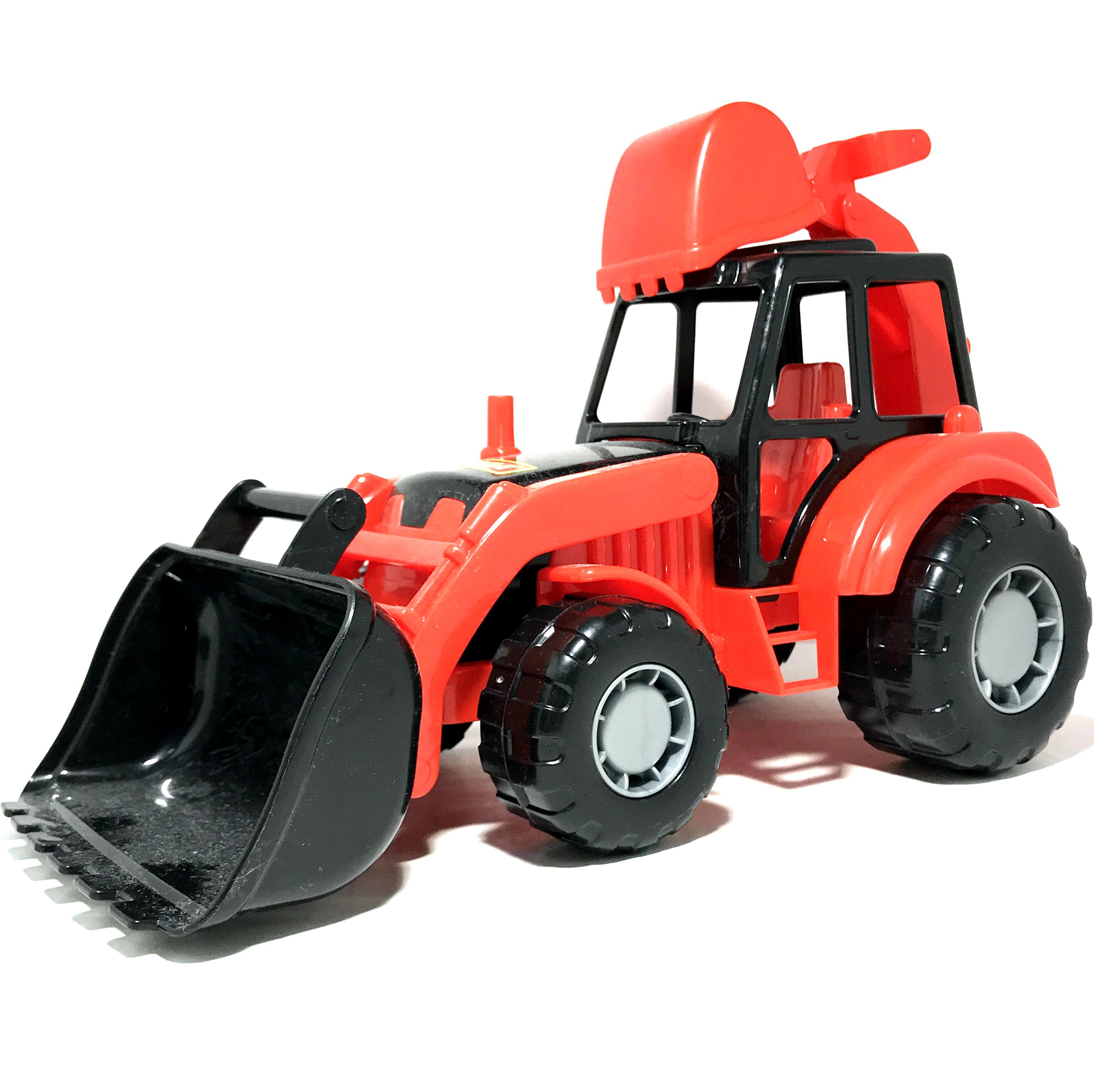 Игрушка гусеничный трактор с лопатой и ковшом 30 см