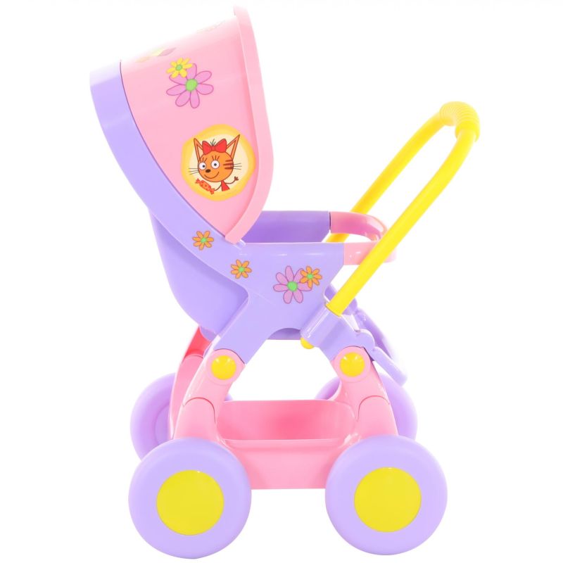 Игрушечная коляска прогулочная Три кота фиолетовая
