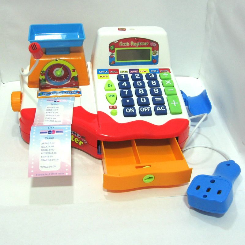 Игрушечная касса со сканером и лентой для продуктов - Родные игрушки