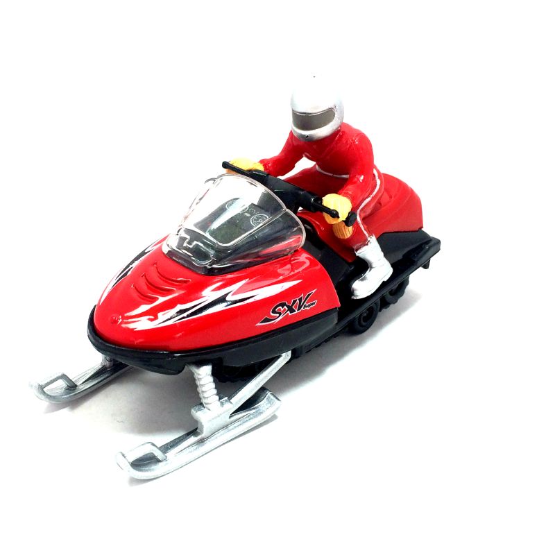 Snow mobile toy 🌈 Снегоход металлический 12 см с фигуркой го