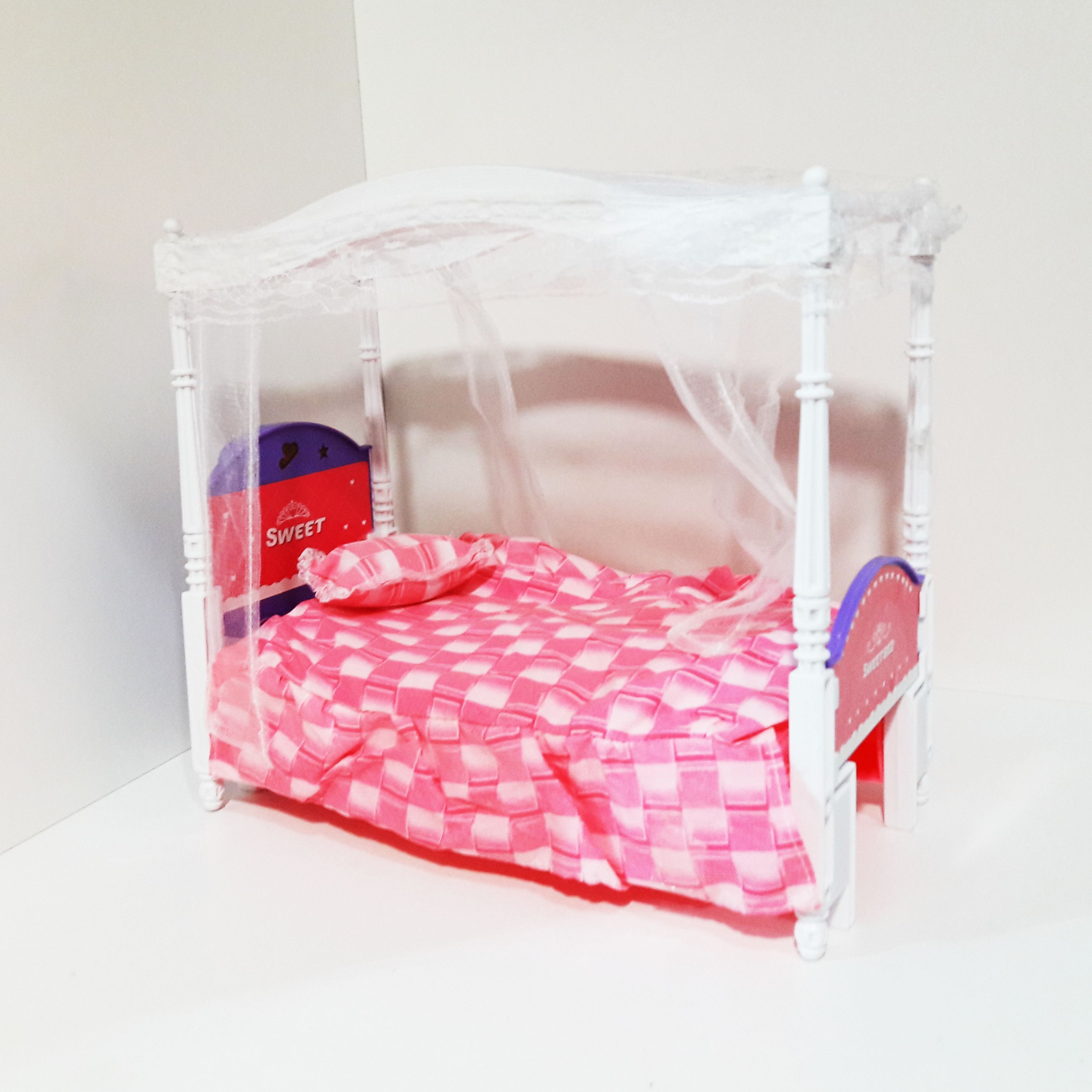 Кроватка со звуком для кукольного домика для кукол ростом 26-29 см