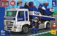 Игрушечный конструктор "Город мастеров" Полицейский эвакуатор Камаз с мотоциклом 110 дет. Игрушечный конструктор "Город мастеров" Полицейский эвакуатор Камаз с мотоциклом 110 дет.
