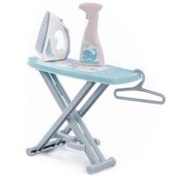 Гладильная доска для малышей (пластмассовая) с простым утюжком и бутылочкой (серая)