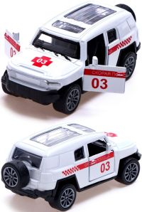 Игрушечная машинка Toyota FJ Cruiser Скорая помощь 9 см Игрушечная машинка Toyota FJ Cruiser Скорая помощь 9 см